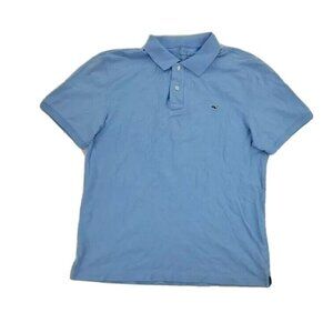 Vineyard Vines Mens Polo Shirt M Blue Collared Short Sleeve Embroidered Whale